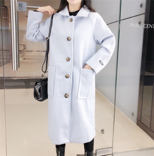 Aktuális női őszi-téli kabát zsebekkel és gombokkal, sárga-fehér színben