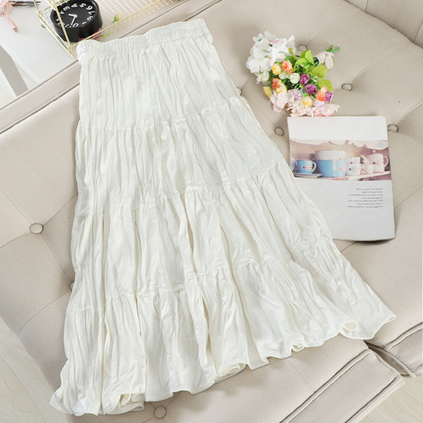 Μακρυά γυναικεία πλισέ φούστα από βελόυδο με ψηλή μέση