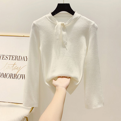 Modern női pulóver kerek nyakkivágással, négy színben