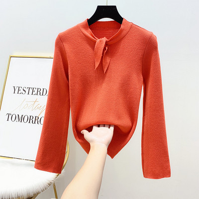 Modern női pulóver kerek nyakkivágással, négy színben