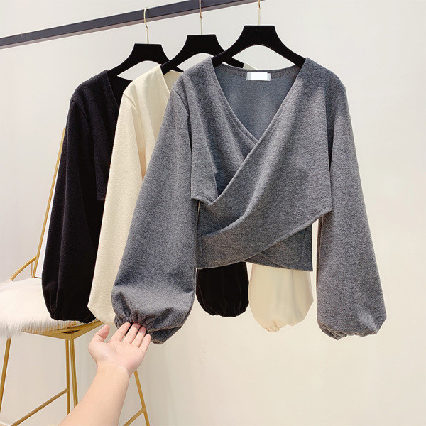 Modern női alkalmi pulóver széles ujjú szürke, bézs és fekete színben