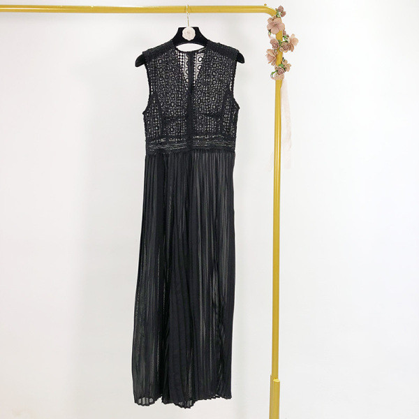 Elegáns női hajtogatott overall csipke felsővel