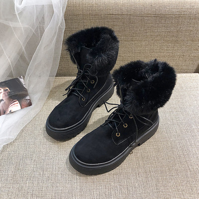 Μοντέρνες γυναικείες μπότες με κορδόνια σε καφέ και μαύρο χρώμα