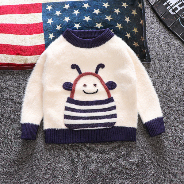 Μοντέρνο παιδικό πουλόβερ για αγόρια και κορίτσια σε δύο χρώματα με κεντήματα