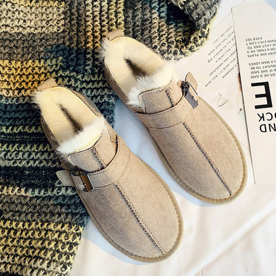 Γυναικείες χειμωνιάτικες μπότες με επίπεδη σόλα και μαλακή επένδυση σε μαύρο, γκρι και καφέ χρώμα