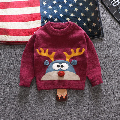 Παιδικό Χριστουγεννιάτικο πουλόβερ για αγόρια σε τρία χρώματα με τρισδιάστατο στοιχείο