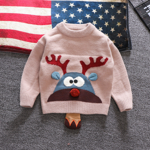 Παιδικό Χριστουγεννιάτικο πουλόβερ για αγόρια σε τρία χρώματα με τρισδιάστατο στοιχείο