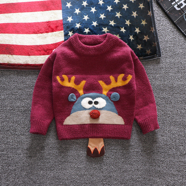 Παιδικό Χριστουγεννιάτικο πουλόβερ για αγόρια σε τρία χρώματα με τρισδιάστατο στοιχείο