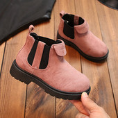 Παιδικές χειμωνιάτικες μπότες σε οικολογικό σουέτ για κορίτσια σε ροζ, μαύρο και γκρι χρώμα