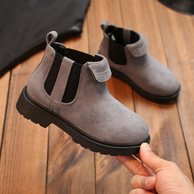 Παιδικές χειμωνιάτικες μπότες σε οικολογικό σουέτ για κορίτσια σε ροζ, μαύρο και γκρι χρώμα