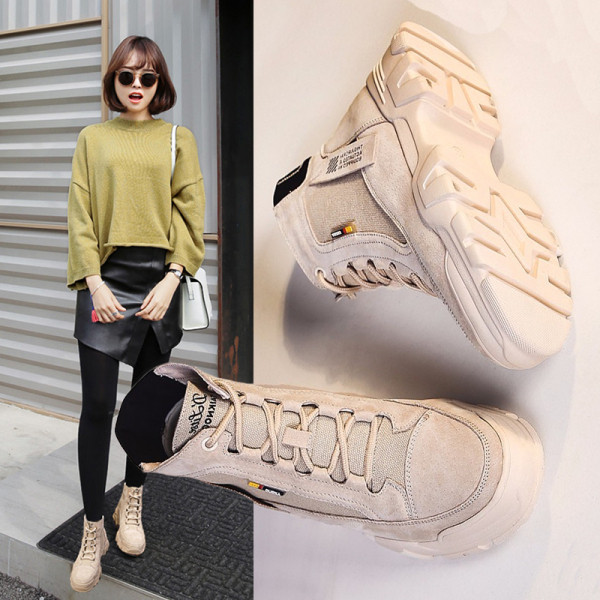 Öko velúrból készült durva talpú női őszi-téli csizma