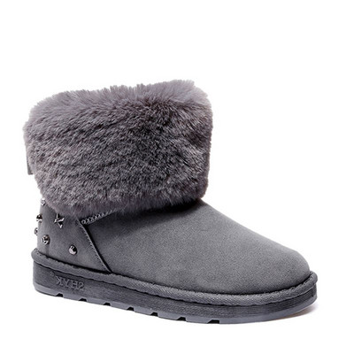 Új női csizma modell fém elemmel és pehelyszínben szürke, fekete és lila színben