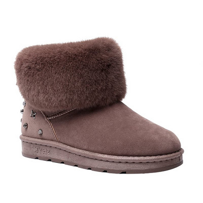 Új női csizma modell fém elemmel és pehelyszínben szürke, fekete és lila színben