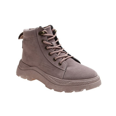 Γυναικείες μπότες νέο μοντέλο από eco suede με κορδόνια σε ροζ, μαύρο και καφέ χρώμα