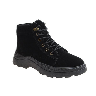 Γυναικείες μπότες νέο μοντέλο από eco suede με κορδόνια σε ροζ, μαύρο και καφέ χρώμα