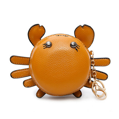 Kis pénztárca - kulcstartó rák formájában lévő érmékhez narancssárga, rózsaszín és piros színben