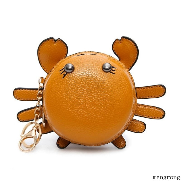 Kis pénztárca - kulcstartó rák formájában lévő érmékhez narancssárga, rózsaszín és piros színben