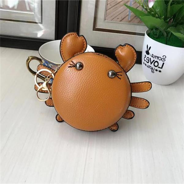 Kis pénztárca - kulcstartó rák formájában lévő érmékhez narancssárga, rózsaszín és piros színben