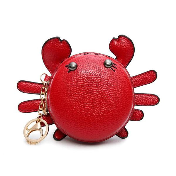 Kis pénztárca - kulcstartó rák formájában lévő érmékhez narancssárga, rózsaszín és piros színben