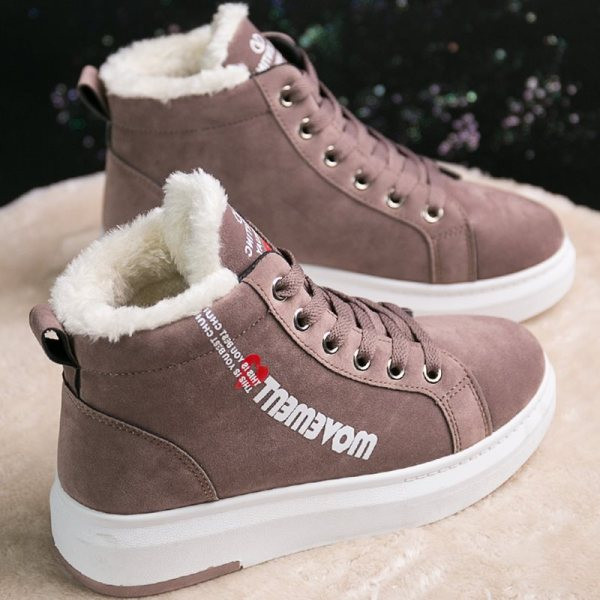 Női téli tornacipő puha béléssel és fűzős szürke, barna és fekete színben