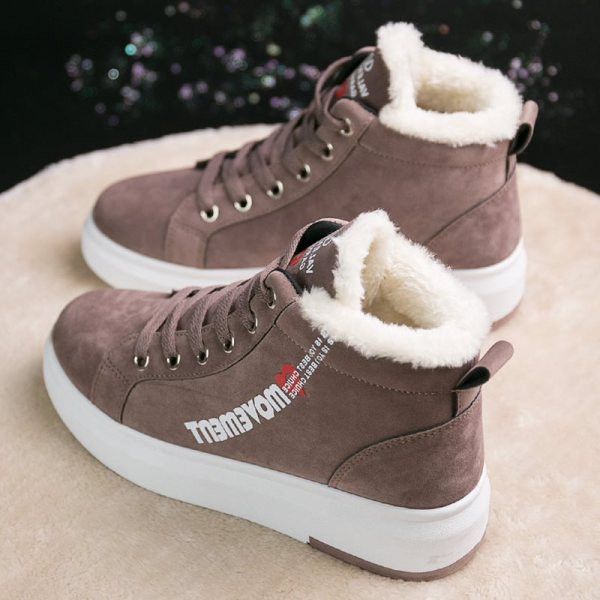 Női téli tornacipő puha béléssel és fűzős szürke, barna és fekete színben