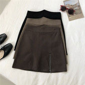 Stílusos női szoknya három színben cipzárral és magas derékkal