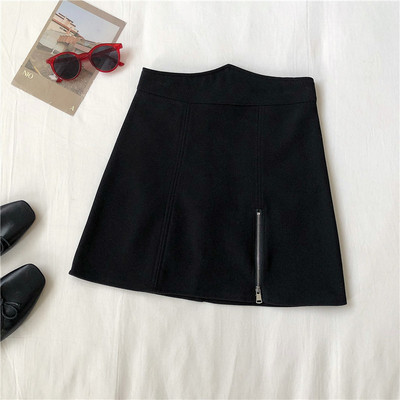 Stílusos női szoknya három színben cipzárral és magas derékkal