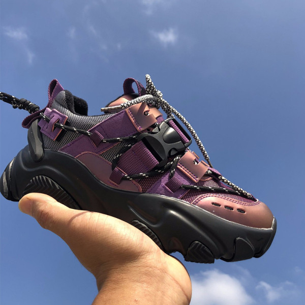 Női hétköznapi cipők fűzővel és durva talppal, zöld, narancs és lila színben