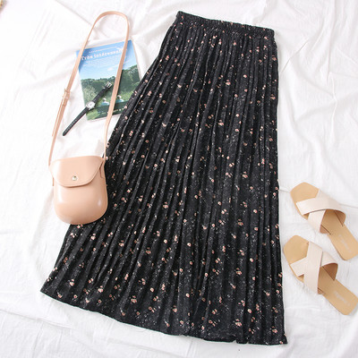 Γυναικεία πλισέ  φούστα με floral μοτίβα - ρετρό στυλ