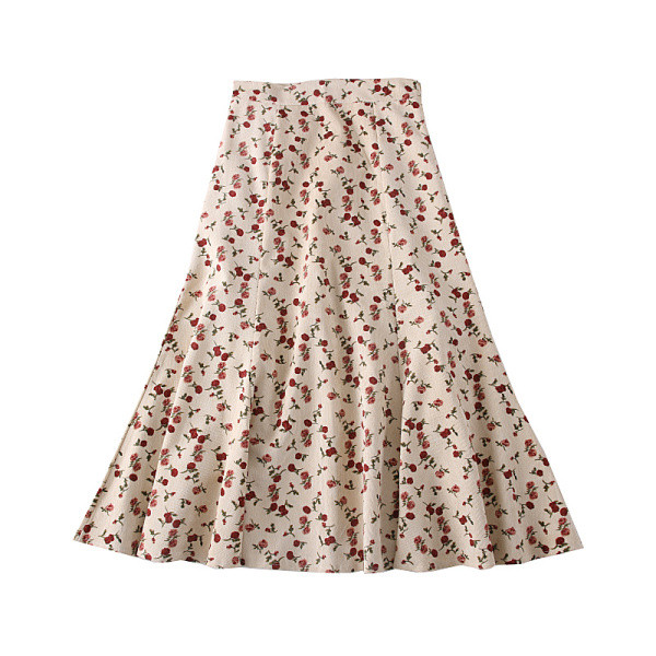 Új modell női szoknya virágos motívumokkal - szabású modell