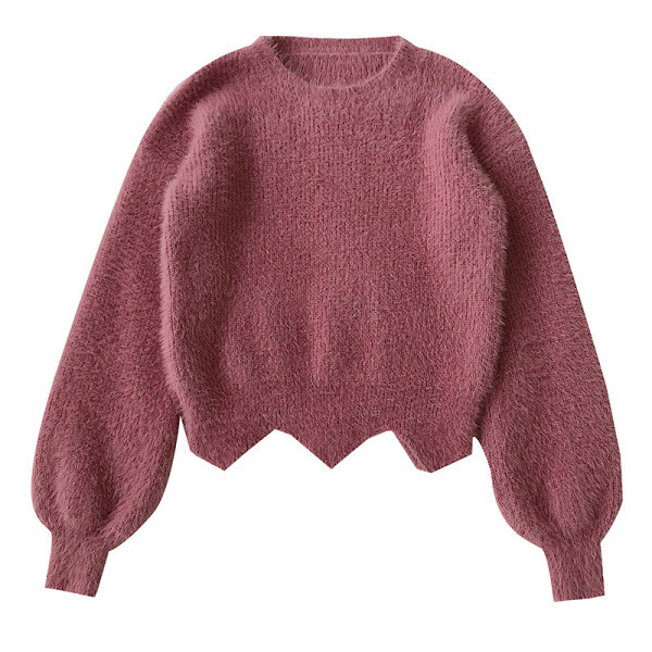 Női plüss pulóver négy színben, ovális nyakkivágással