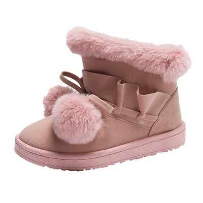 Γυναικείες μπότες χειμωνιάτικες με μαλακή επένδυση σε γκρι, ροζ, μαύρο και καφέ χρώμα