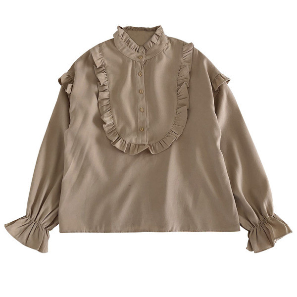 Κομψό γυναικείο πουκάμισο σε τρία χρώματα με φαρδιά μανίκια και κουμπιά