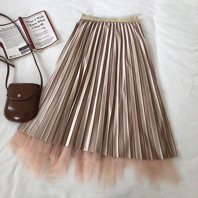 Redős női bársony szoknya négy színben tüllel