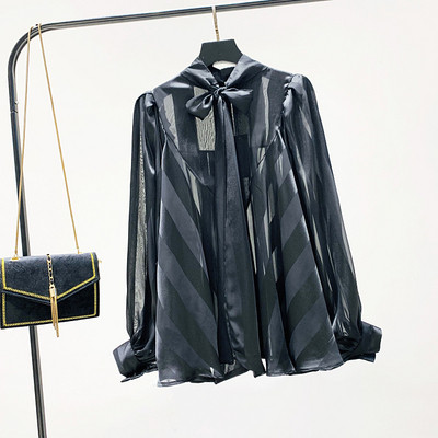 Új modell hosszú ujjú női ing fehér és fekete színben - széles modell