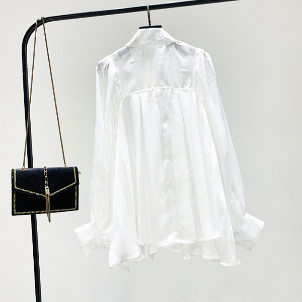 Új modell hosszú ujjú női ing fehér és fekete színben - széles modell