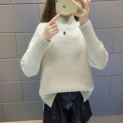 Μοντέρνο γυναικείο πουλόβερ με κολάρο σε διάφορα χρώματα