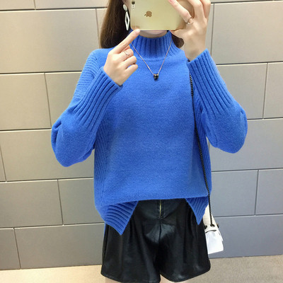 Μοντέρνο γυναικείο πουλόβερ με κολάρο σε διάφορα χρώματα
