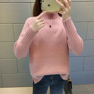 Μοντέρνο γυναικείο πουλόβερ με κολάρο σε διάφορα χρώματα
