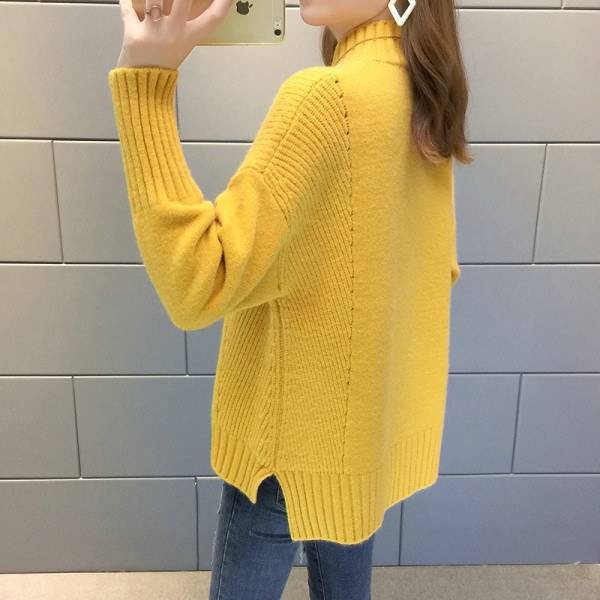 Μοντέρνο γυναικείο πουλόβερ  με κολάρο σε διάφορα χρώματα