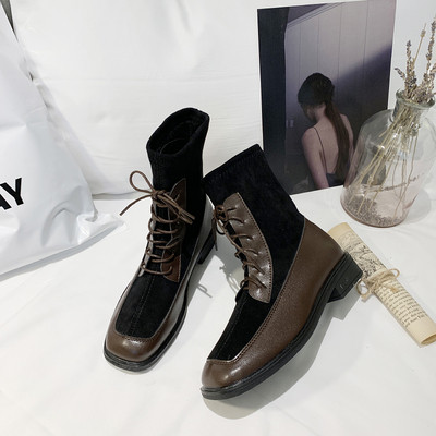 Modern női csizma vastag sarkú - két modell barna és fekete