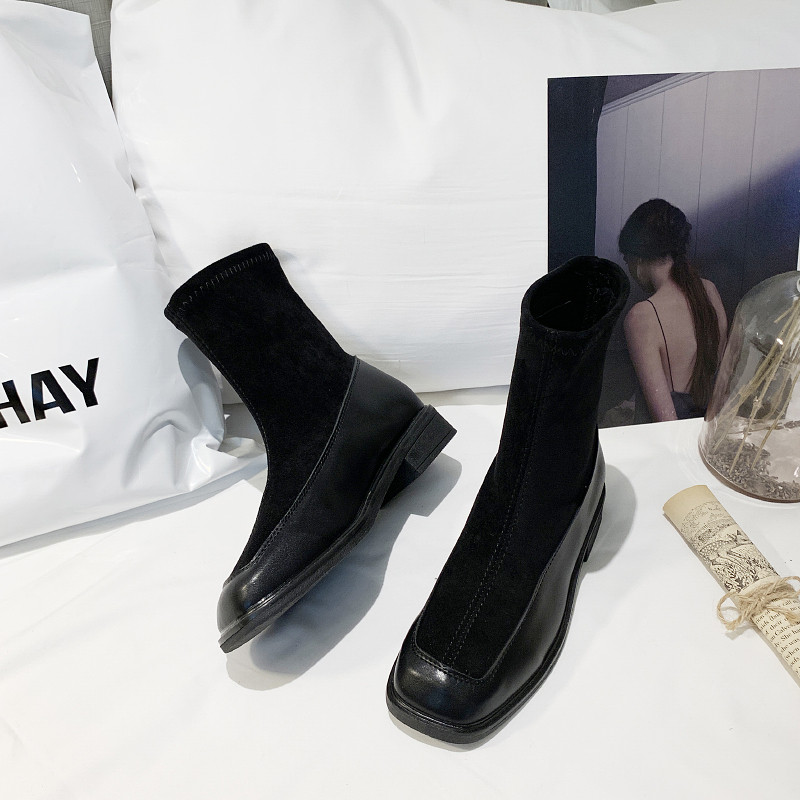 Modern női csizma vastag sarkú - két modell barna és fekete