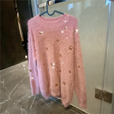 Hosszú alsó pulóver csillag rátéttel