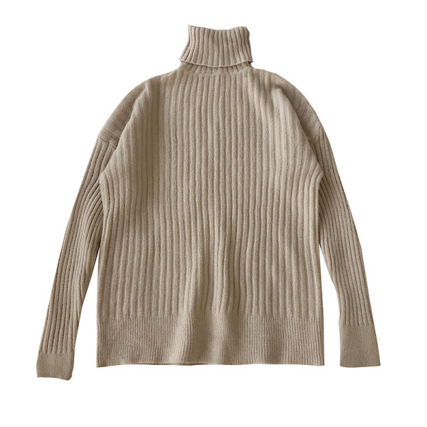 Alkalmi női pulóver hosszú ujjal és magas gallérral