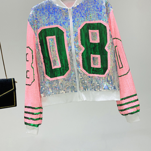 Új modellű női pulóver flitterekkel, ezüst színben