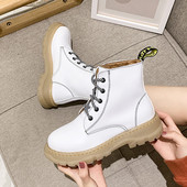 Καθημερινές γυναικείες μπότες από δέρμα οικολογικό σε λευκό, μαύρο και μπεζ χρώμα