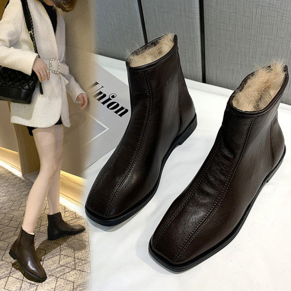 Alkalmi női csizma cipzárral és puha béléssel barna és fekete színben