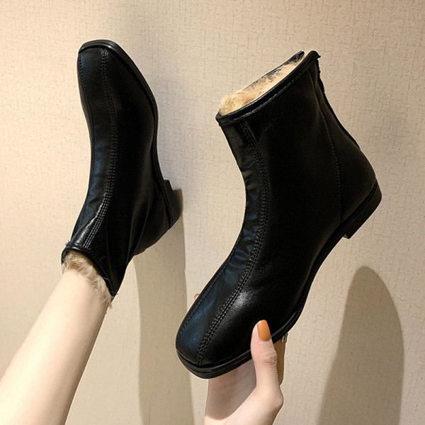 Alkalmi női csizma cipzárral és puha béléssel barna és fekete színben