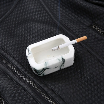 Керамичен пепелник за цигари в правоъгълна форма - мраморен модел
