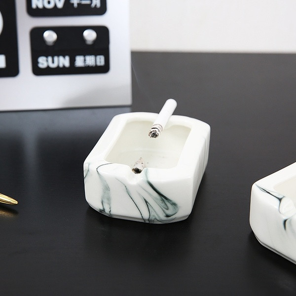 Kerámia cigaretta hamutartó téglalap alakú - márvány modell